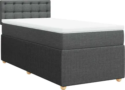 Immagine prodotto di vidaXL Letto a molle con materasso grigio scuro 90x200 cm in tessuto