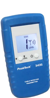 Produktbild von PeakTech P 3435 TR – Profi-Zusatzsender mit Netzspannungsanzeige & Kanalwahl für Leitungssucher 3435