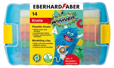 Produktbild von Eberhard Faber ''Bewährte Basisknete für Kinder, Ideal für farbiges Modellieren, Bleibt weich und formstabil, Farben sind mischbar, Erhä