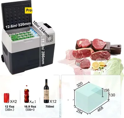 Obrázek produktu pro Mini chladnička, přenosný design, účinné chlazení, 32Qt 30L