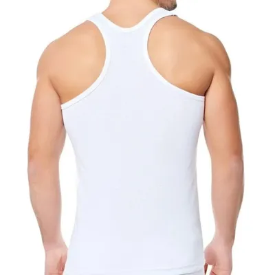Immagine prodotto di confezione da 3 camicie da uomo Rambo White XL Muscle Shirt 100% cotone K-74