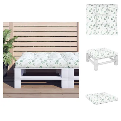 Obrázok produktu pre vidaXL Vankúš z paliet so vzorom listov 80x80x12 cm látka - Vankúš na sedenie