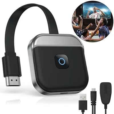 Produktbild von 4K Wireless HDMI Dongle, Miracast HDMI Screen Mirroring Display, 2,4/5G Hz Transmitter and Receiver Streaming von Video/Audio/Dateien Übertragung