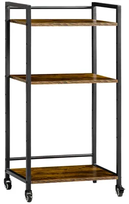 Produktbild von HOMCOM Lagerregal 3 Fächer Bücherregal höhenverstellbarer Regal Rustikal-Braun