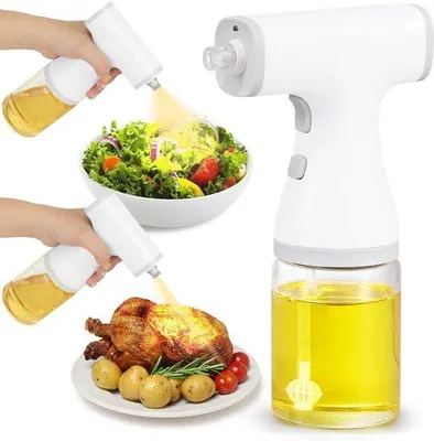 Image de Vaporisateur d'huile électrique 250 ml, blanc, pour la cuisine et les grillades