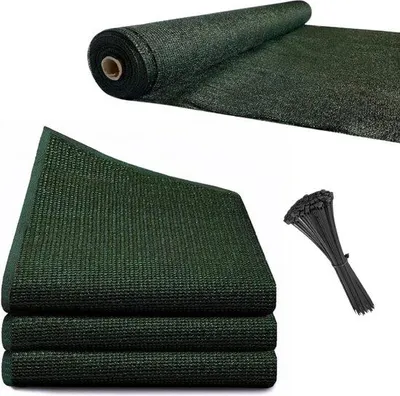 Produktbild von Famanu Sichtschutz Grün 150 cm x 10 Meter + 50 Kabelbinder, einfache Befestigung, Sichtschutz für Garten und Balkon