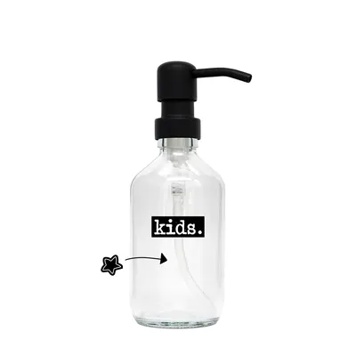 Produktbild von a good smile Seifenspender DIY Glas klar Edelstahlspender schwarz 250ml