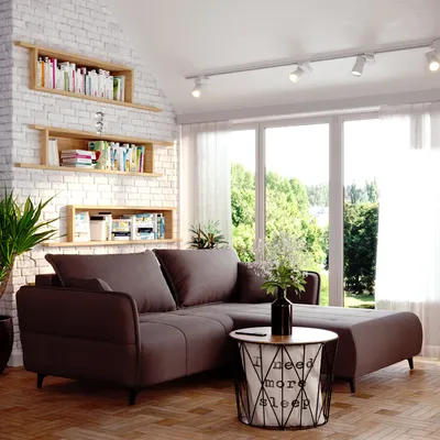 Produktbild von Ecksofa ISABELL mit Schlaffunktion und Bettkasten L-Sofa Couch mit schwarzen F en Couchgranitur Schlafsofa in L-Form mit Ottomane Polsterecke Polstergarnitur Wohnzimmer (braun)