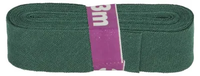 Schrägband 3m x 20mm Baumwolle gefalzt dunkelgrün