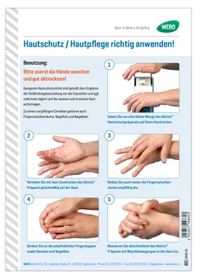 Produktbild von Hinweisschild: Hautschutz richtig anwenden!