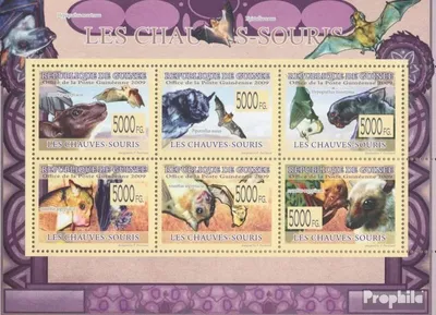 Produktbild von Briefmarken Guinea 2009 Mi 6445-6450 Kleinbogen (kompl. Ausgabe) postfrisch Fledermäuse