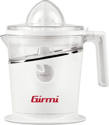 Produktbild von Girmi Elektrische Zitruspresse SR04 Weiß 25W mit Doppelbecher und Fruchtfleischfilter