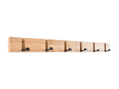 Obrázok produktu pre present time PT3976BK, Nástenný, Bamboo, 6 háčik/háčiky, Drevo, Čierna, dospelí a deti