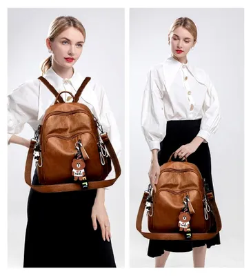 Produktbild von Damen Rucksack Taschen Frauen Elegant Tasche Stadtrucksack Rucksackhandtasche Vintage Kunstleder 76656 1-teilig set