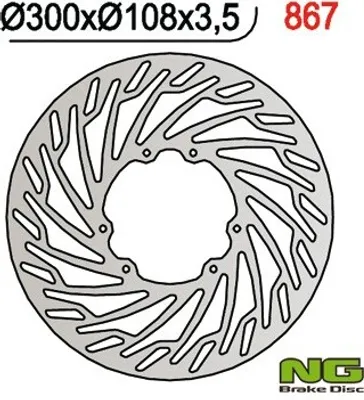 Produktbild von Ng Bremsplatte Vorn Derbi 50/125, Für Aprilia 50/125, Rieju 50 Smx (300X108X3.5)
