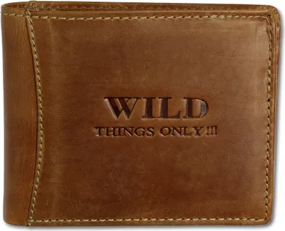 Image de Wild Things Only Fermeture éclair Bouton-pression Portefeuille brun Cuir OPJ103O