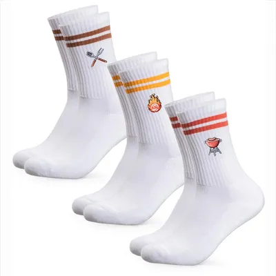 Produktbild von Occulto Damen & Herren Motiv Tennissocken 3er Pack (Modell: Rio) Barbecue 43-46