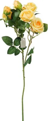 Image de Branche décorative avec 5 roses jaunes d'aspect naturel