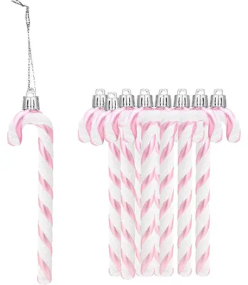 Produktbild von Zuckerstangen-Anhänger Weihnachtsbaumschmuck 12 Stück pink