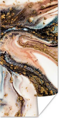 Produktbild von MuchoWow® Poster Marmoroptik - Gold - Schwarz - Glitzer - Chic 20x40 cm - Plakat - Foto