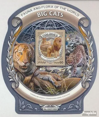 Produktbild von Briefmarken Malediven 2016 Mi Block 932 (kompl. Ausg.) postfrisch Große Katzen