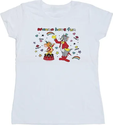 Produktbild von Tom And Jerry - "Wanna Have Fun" T-Shirt für Damen BI43751 (S) (Weiß)