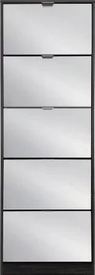 Immagine prodotto di Milani Home - scarpiera moderna 5 ante con specchiocm 24 l x 60 p x 180 h - Grigio scuro