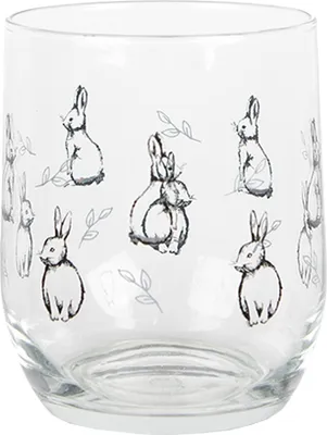 Produktbild von Clayre & Eef Wasserglas 300 ml Transparant Glas Kaninchen