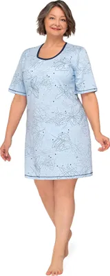 Produktbild von Kurzärmliges Damen Nachthemd für den Sommer, Serie Zuza I, Größe XL, Farbe Blau