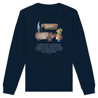 Produktbild von Mr. & Mrs. Panda Baumwoll Pullover Igel Maronen Größe XXL - French Navy - Geschenk, Weihnachtsmarkt, Kastanien, Pulli, Weihnachten, Duft, Bio, Sweatshirt, Sweater