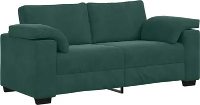 Zdjęcie produktu dla Sofa dwuosobowa, ciemnozielona, 180x77x82 cm, aksamit