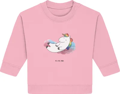 Produktbild von Mr. & Mrs. Panda Organic Baby Pullover Einhorn Wolke 7 24. - 36. Monat - Baumwolle Pink - Geschenk, Lächeln, Unicorn, Bullover, Menschen, Lustig, Einhörner