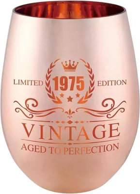 Produktbild von Wein Glas 1975 Vintage Geschenk für Frauen