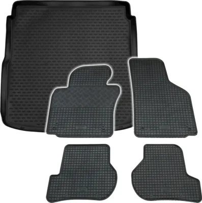 Produktbild von Gummi Kofferraumwanne + Fußmatten Set für VW Golf 5 + 6 Variant, Bj. 2007-2013