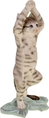 Produktbild von Yoga Katze in Baumstellung coloriert by Veronese 15 cm Dekofigur Cat Figur