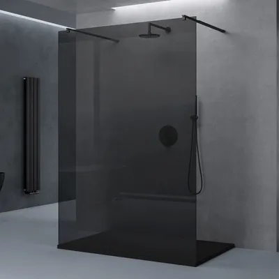 Immagine prodotto di doporro Box Doccia Walk-In 80x200cm, Parete Doccia Anticalcare in Vetro Trasparente 8mm con Bracci Sostegni Telescopici in Acciaio MMBR3 Nero