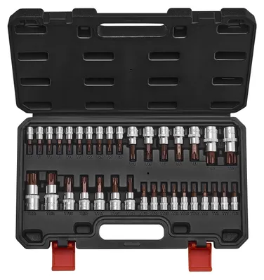 Produktbild von VEVOR Sechskant-Bit-Steckschlüsselsatz, 32-teilig, S2 Legierungsstahl und Cr-V Stahl, Standard SAE und metrisch, 1/4 Zoll, 3/8 Zoll und 1/2 Zoll Antriebe, mit verbessertem Aufbewahrungskoffer, Innensechskant-Steckschlüsselsatz für Mechaniker, Auto-Reparatur, 34 PCS
