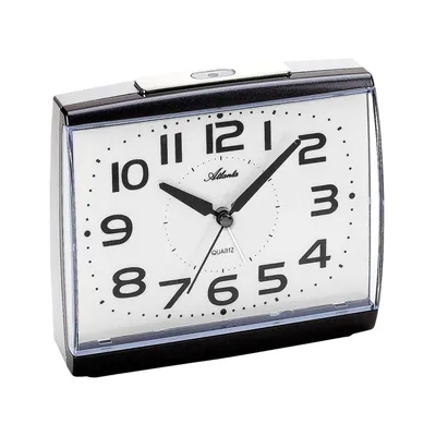 Produktbild von Atlanta 1919/4 Wecker Quarz analog anthrazit leise ohne Ticken mit Licht Snooze
