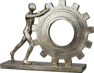 Immagine prodotto di Gilde Skulptur, "Zahnrad", Zahnradmotiv, Kunstharz, goldfarben, VE 2, L. 5 cm, B. 22.5 cm, H. 18 cm 37451 4063387374511