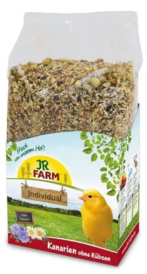 Productafbeelding van JR Farm Vogels: Individuele kanariezaadmix zonder raapzaad, 1 kg - verpakking met 4 stuks