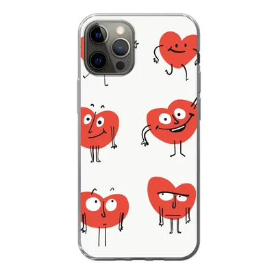 Produktbild von MuchoWow® Handyhülle Schutzhülle Hülle für iPhone 13 Pro Eine Illustration von neun Herzen mit Emotionen Silikon Softcase Handy Hülle - Handy-Tasche