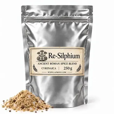 Produktbild von Würzmischung aus Fenchel, Piment, Salzblüten und Asa Phoetida. Rekonstruktion des berühmten römischen Gewürzes Silphium aus der Kyrenaika.