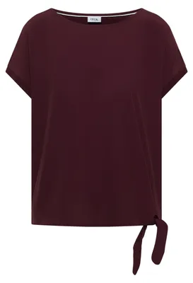 Produktbild von CECIL Bluse mit Rundhals und Knotendetail Damen sweet grape red – Struktur