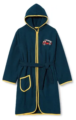 Immagine prodotto di Accappatoio Playshoes, unisex, per bambini, motivo: vigili del fuoco, taglia 122-128