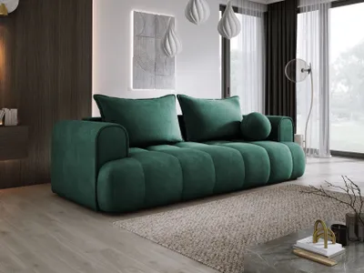 Produktbild von DomoHome Sofa COCO Schlafsofa Mit Bettfunktion, CLOUD Stoffbezug, 2-Sitzer, Freistehend, Größe: 250x105x90cm Farbe: Grün