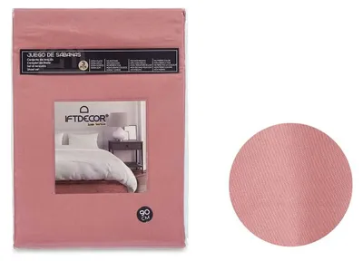 Produktbild von Bettwäsche-Set Rosa Einzelmatratze 3 Stücke