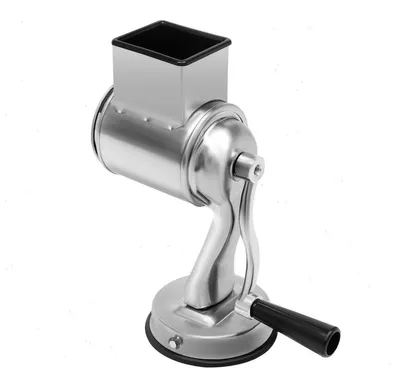 Image de Coupe-légumes - Coupe-légumes manuel en spirale et râpe - 5 lames - Acier inoxydable 430 - Socle avec ventouse de 10,1 cm - Argent