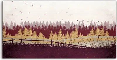Produktbild von Coloray Canvas 140x70  Wandbild Leinwand Bilder Landschafts Wald Wald Bäume Farbe