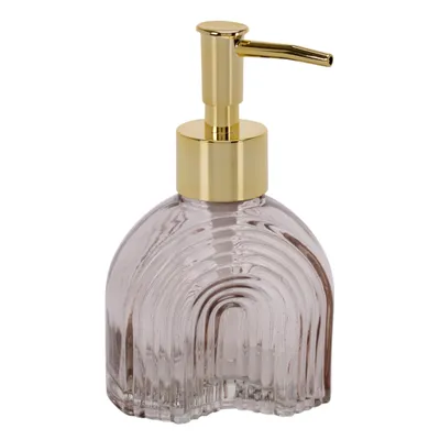 Produktbild von Seifenspender Retro beige gold Glas Pumpkopf Flüssigseifenspender