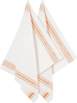 Produktbild von küchentuch 65x70 cm Baumwolle/Leinen weiß/orange 2 Stück